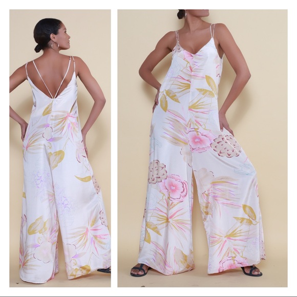 Sleeveless Spaghettie Jumpsuit Wide Leg Jumpsuits - Picture 2 of 2